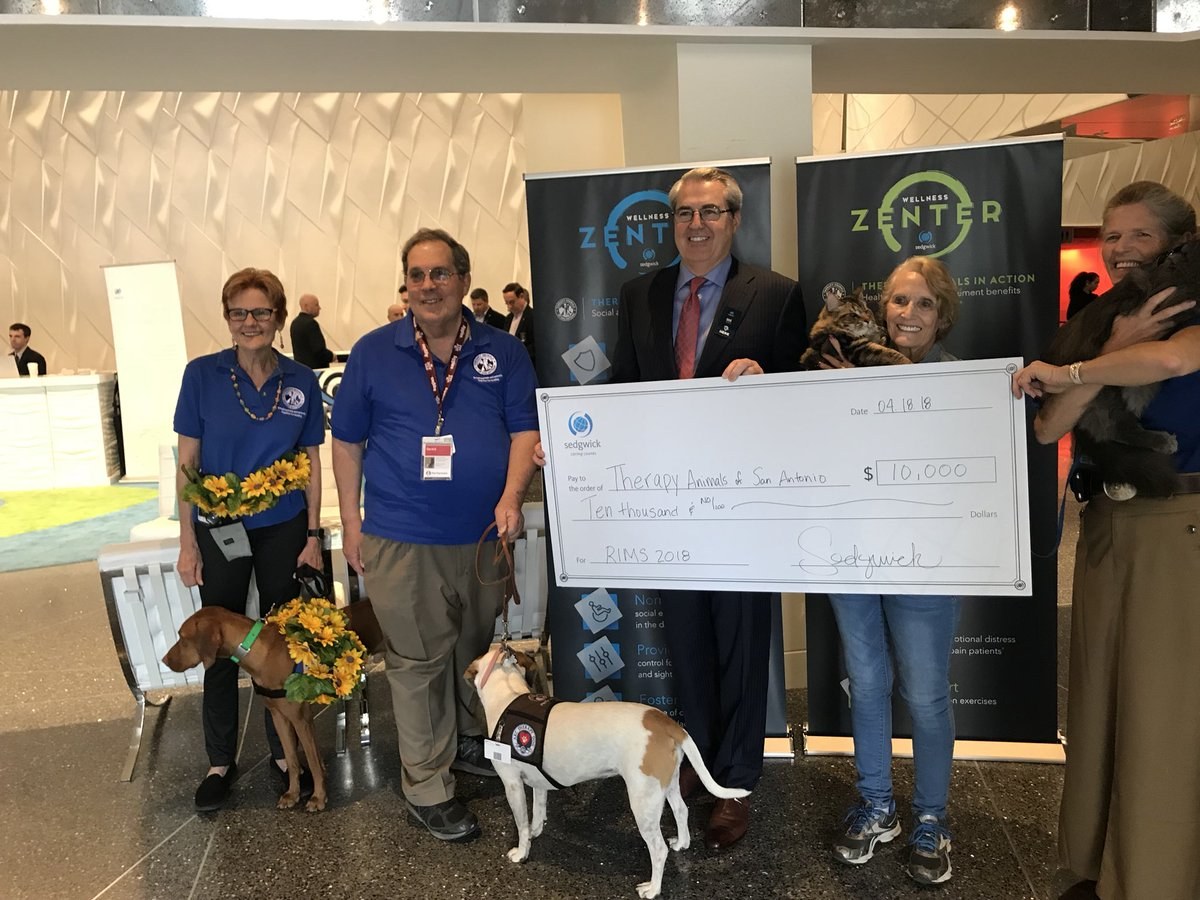 Sedgwick donates $10,000 to Therapy Animals of San Antonio
